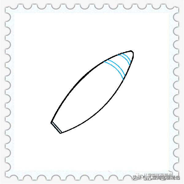 儿童简笔画精选-火箭（Rocket）的绘画步骤