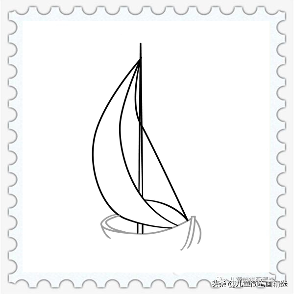 儿童简笔画精选【交通工具】-帆船（Sailboat）