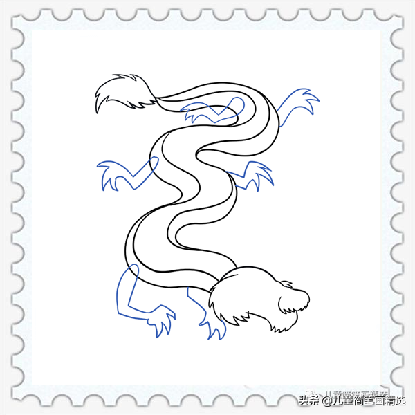 儿童简笔画精选-中国龙(Chinese Dragon)的画法