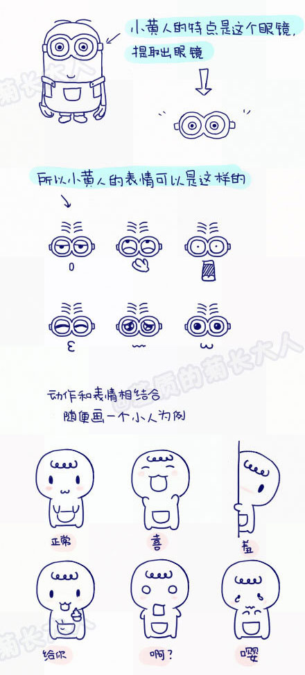 「干货收藏！」1000个可爱的手绘小表情，分享给想学简笔画和喜欢做手账的你！