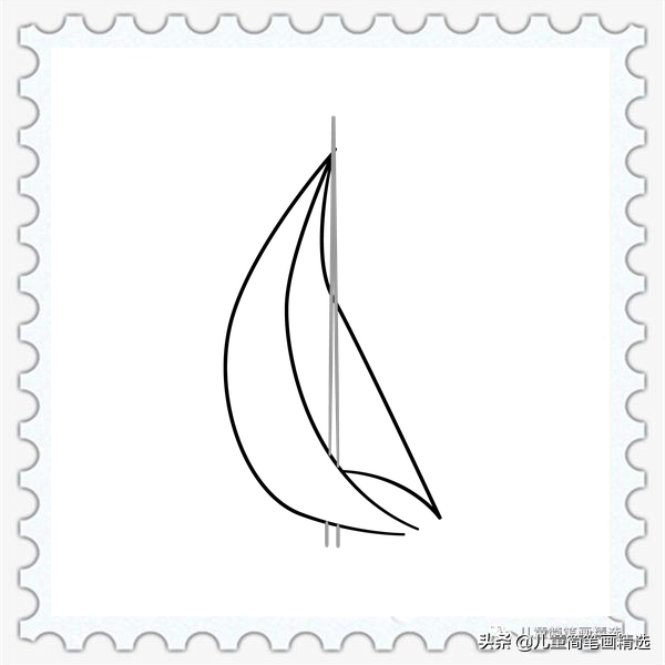 儿童简笔画精选【交通工具】-帆船（Sailboat）