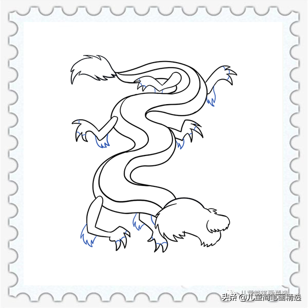 儿童简笔画精选-中国龙(Chinese Dragon)的画法