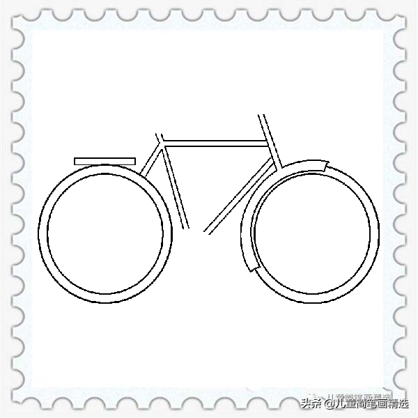 儿童简笔画精选【交通工具】-自行车（Bike）的绘画步骤