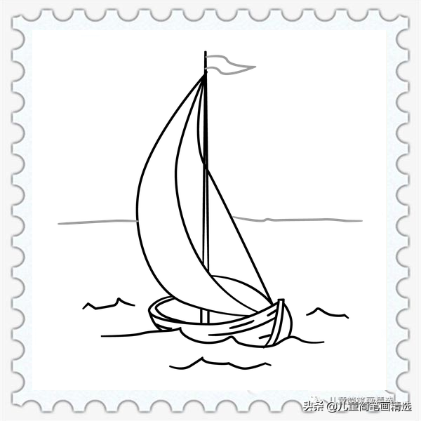 儿童简笔画精选【交通工具】-帆船（Sailboat）