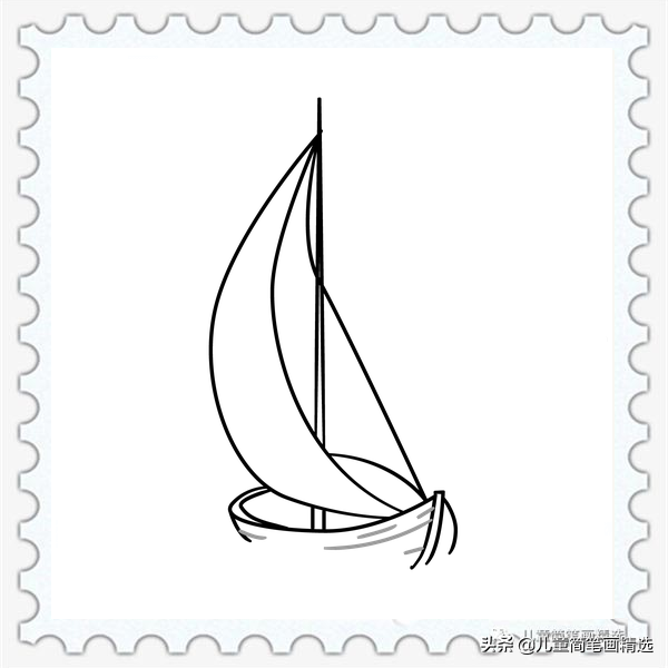 儿童简笔画精选【交通工具】-帆船（Sailboat）