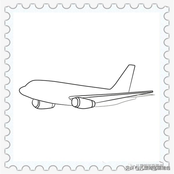 儿童简笔画精选【交通工具】-如何画一架客机（Airliner）