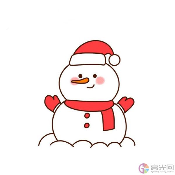 如何画雪人简笔画，简单可爱雪人画法教程