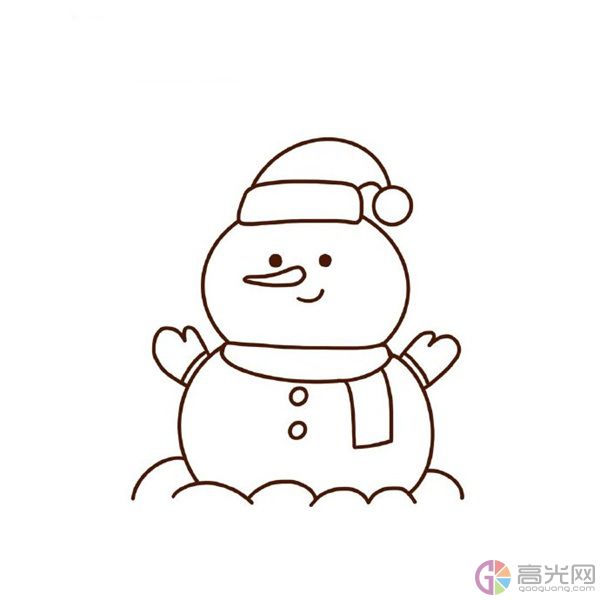 如何画雪人简笔画，简单可爱雪人画法教程