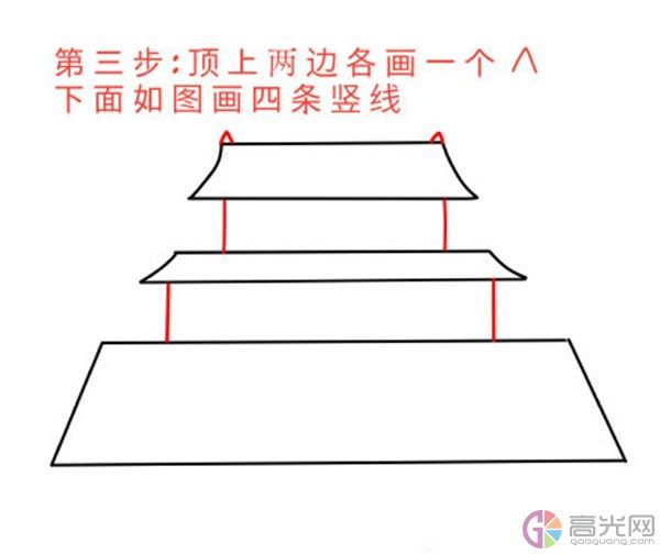 天安门简笔画怎么画，北京天安门简笔画绘画步骤