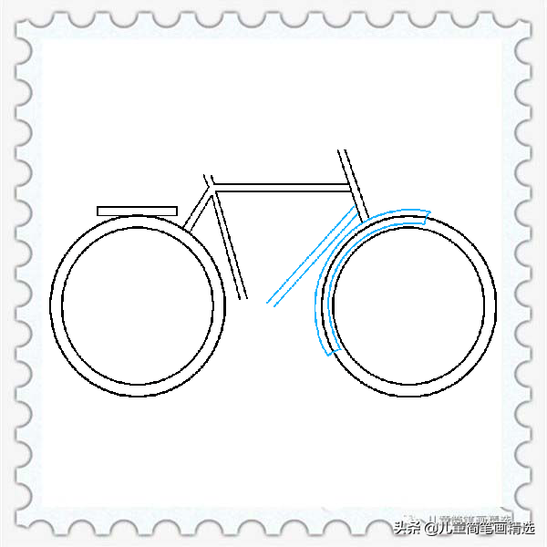 儿童简笔画精选【交通工具】-自行车（Bike）的绘画步骤