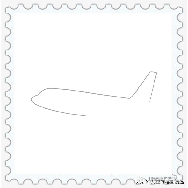 儿童简笔画精选【交通工具】-如何画一架客机（Airliner）