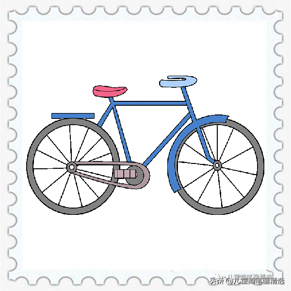 儿童简笔画精选【交通工具】-自行车（Bike）的绘画步骤