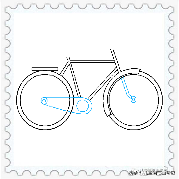 儿童简笔画精选【交通工具】-自行车（Bike）的绘画步骤