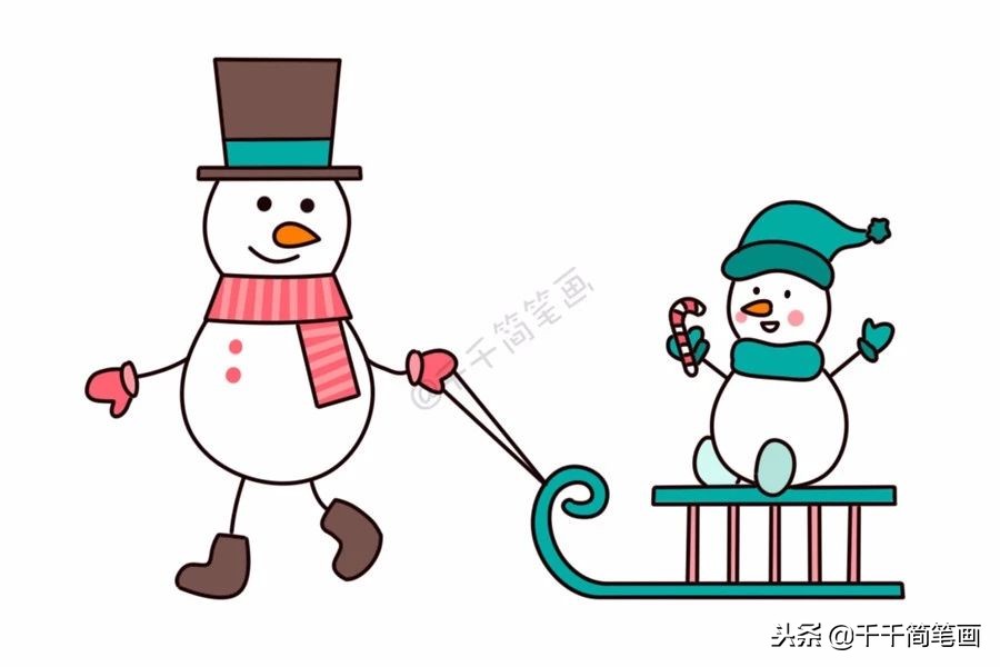 雪人总动员，超萌的20种圣诞雪人简笔画！