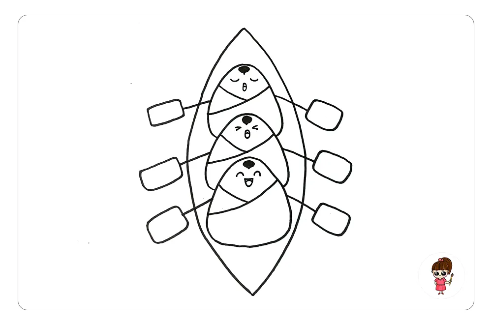 端午节赛龙舟，可爱的粽子简笔画「图文+视频教程」