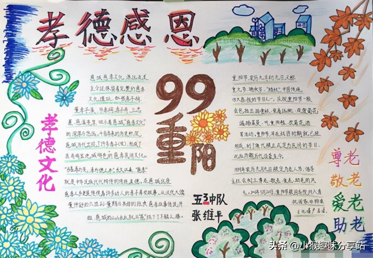 重阳节手抄报大全，简单好画，大气好看