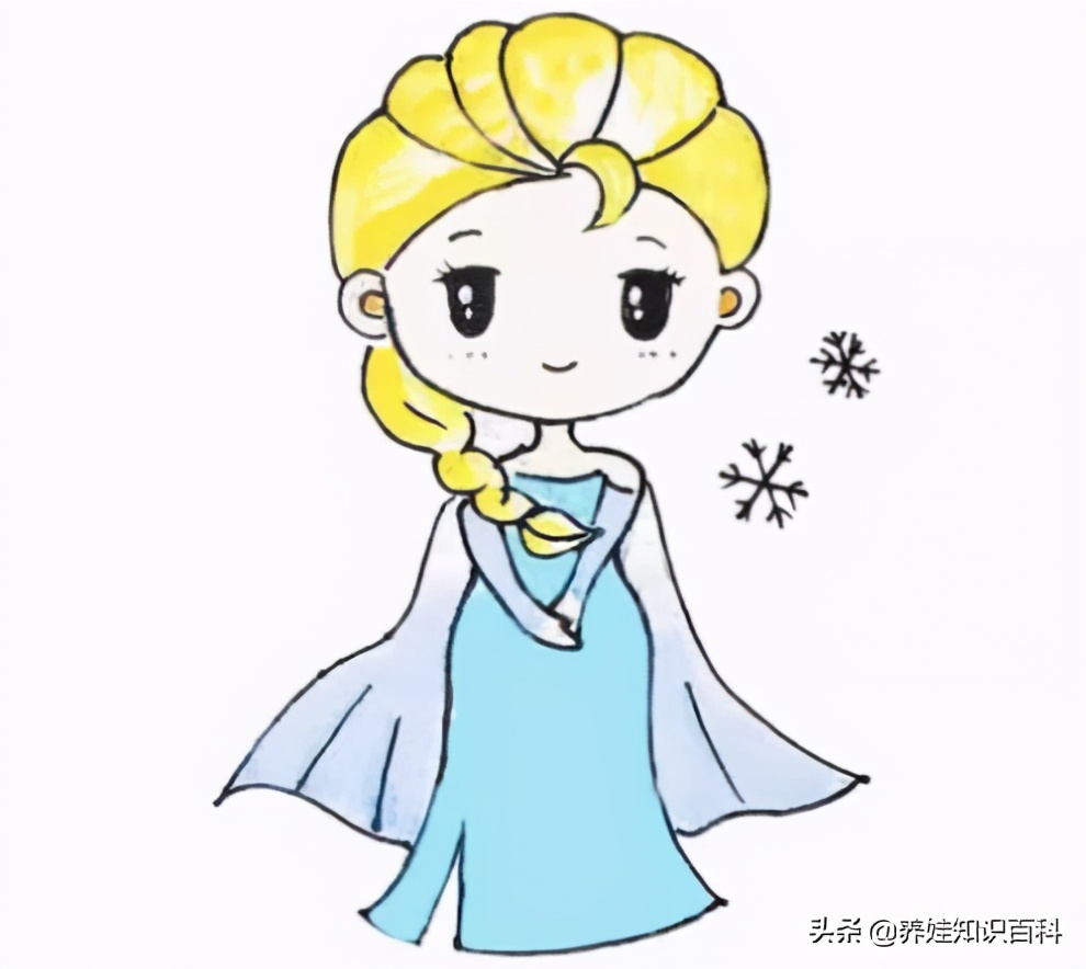 冰雪女王怎么画？爱莎公主的简笔画画法来了，教给家里的小公主哦