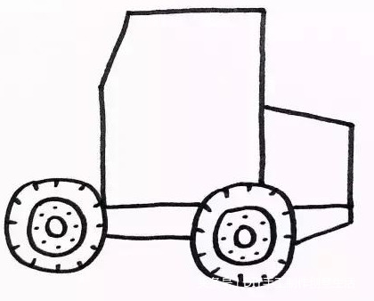 简笔画｜男孩子最爱的大卡车、挖土机、推土机、叉车、压路机