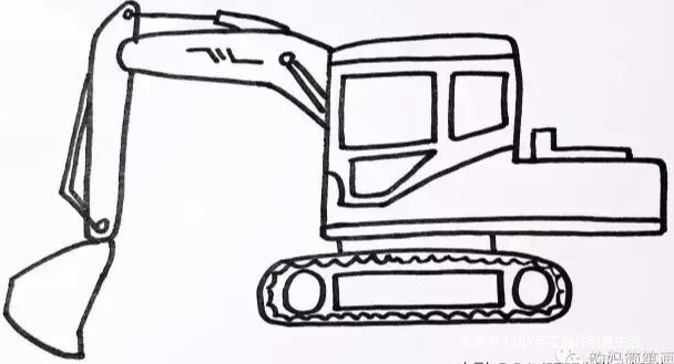 简笔画｜男孩子最爱的大卡车、挖土机、推土机、叉车、压路机