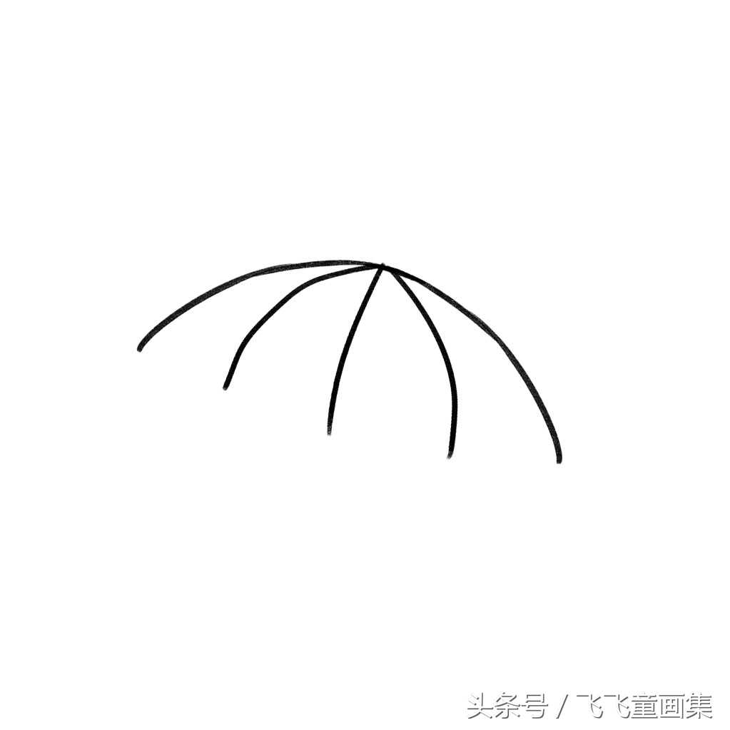 儿童简笔画教程 小雨伞，真淘气，爱和雨滴玩游戏！