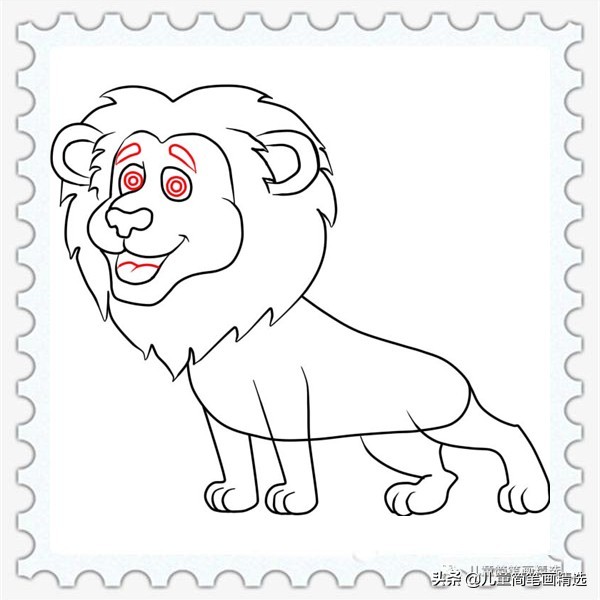 儿童简笔画精选-狮子（Lion ）的简笔画步骤