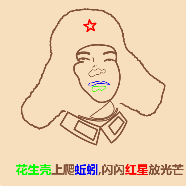 如何用懒方法画雷锋头像