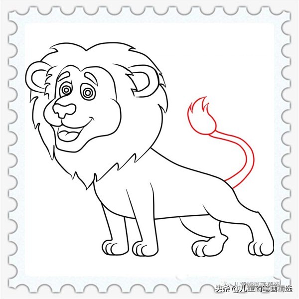 儿童简笔画精选-狮子（Lion ）的简笔画步骤