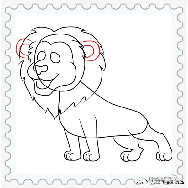 儿童简笔画精选-狮子（Lion ）的简笔画步骤