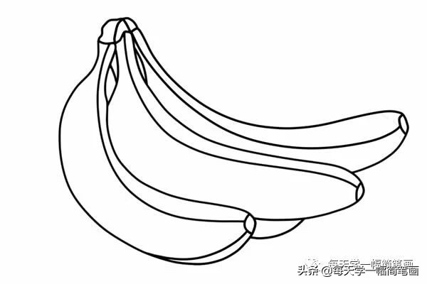 每天学一幅简笔画--两个香蕉简笔画步骤图片大全