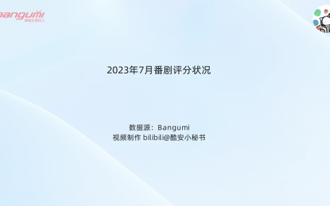 2023年7月番剧评分状况-专栏版